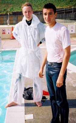 white snowsuit anorak